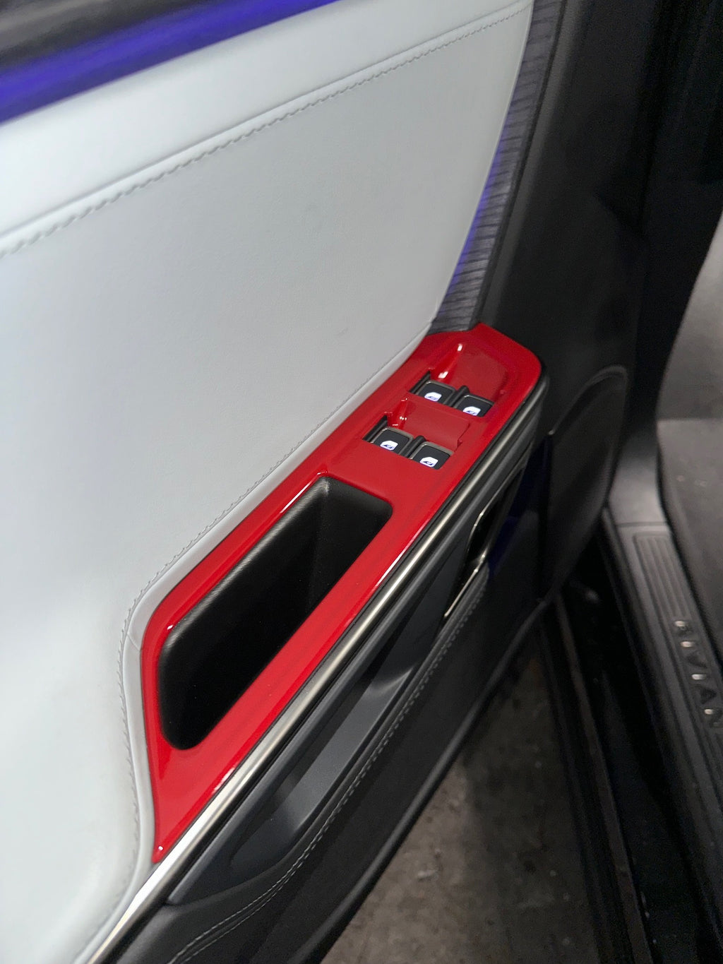 Door Switch Cover Trim Panels, 4-Piece Set, Red, for Rivian R1T, R1S