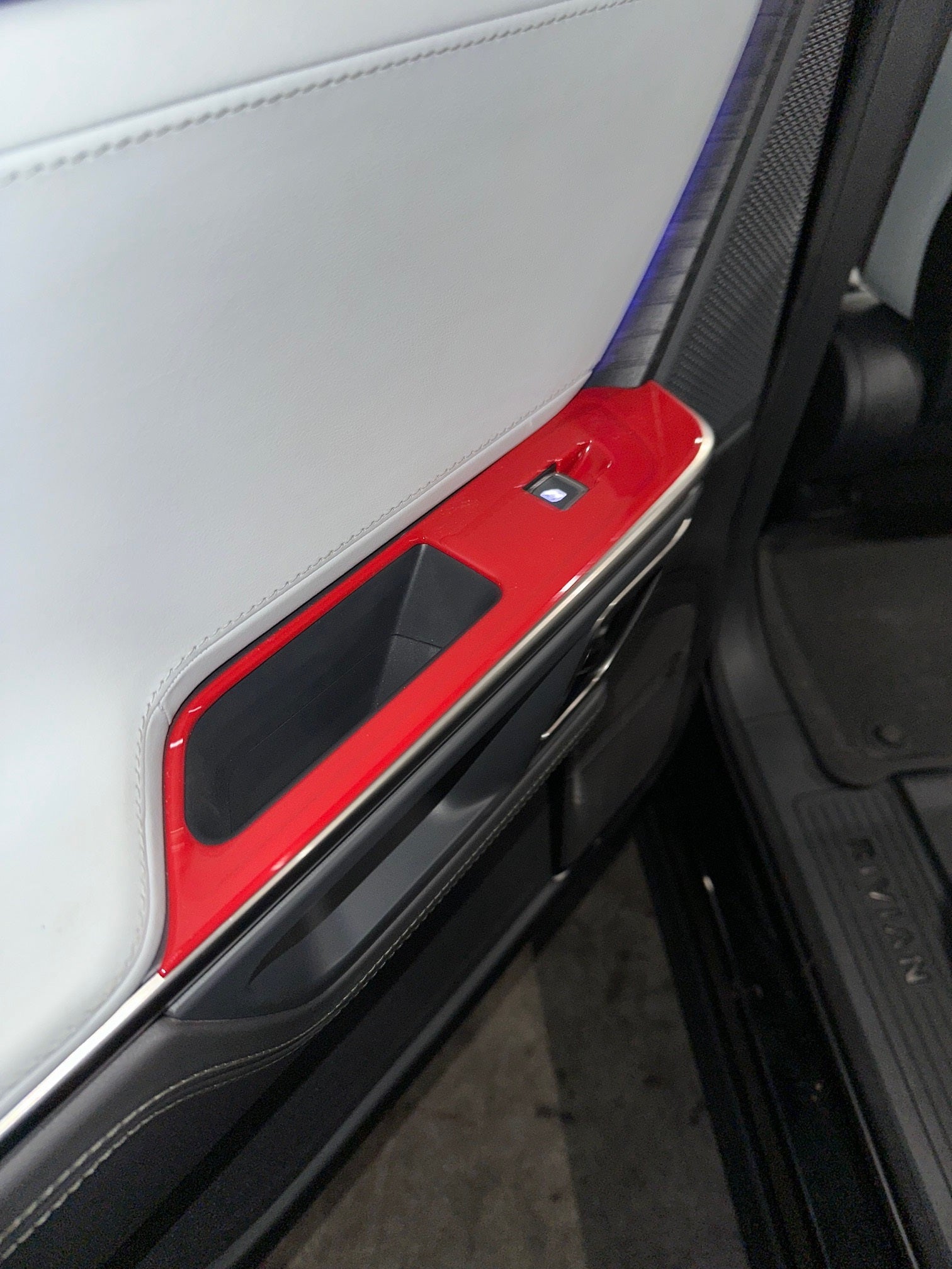 Door Switch Cover Trim Panels, 4-Piece Set, Red, for Rivian R1T, R1S