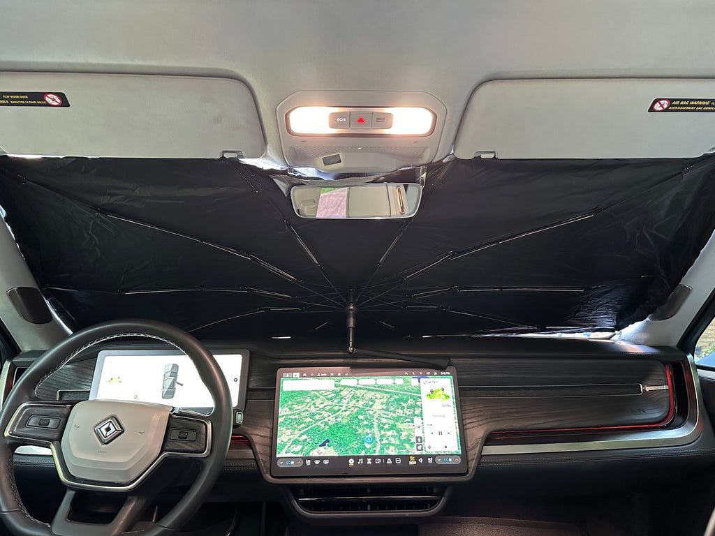 Front Windshield Sunshade Umbrella Style for Rivian R1T, R1S
