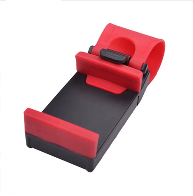 Car Steering Wheel Phone Mount, Black/Red