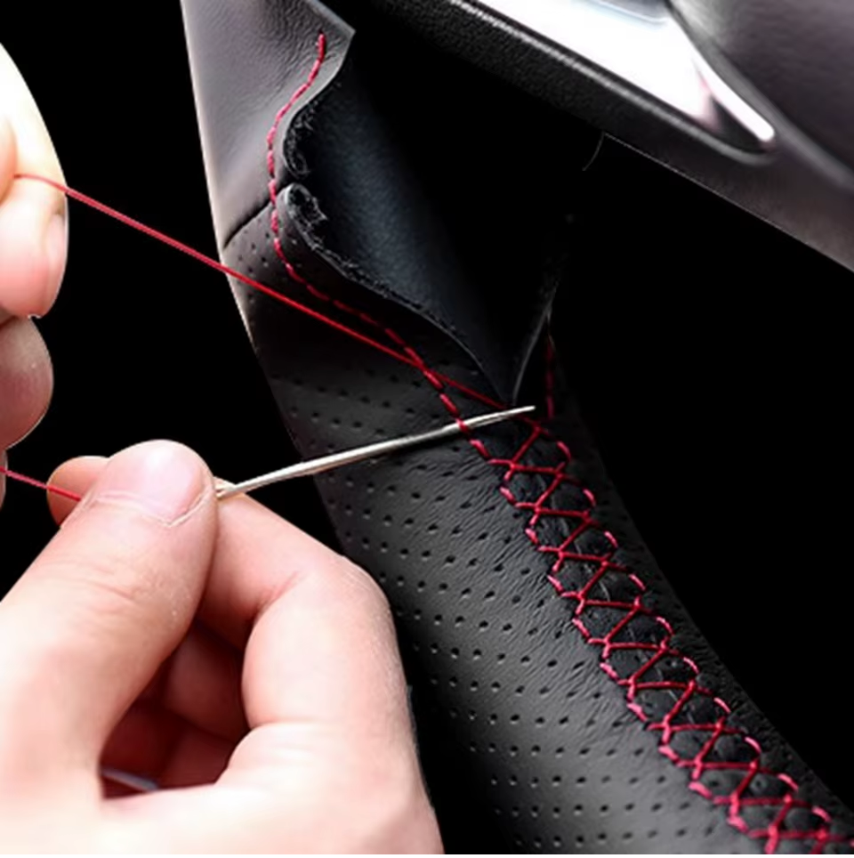 Tesla Model 3, Y Custom Microfiber Leather Steering Wheel Cover