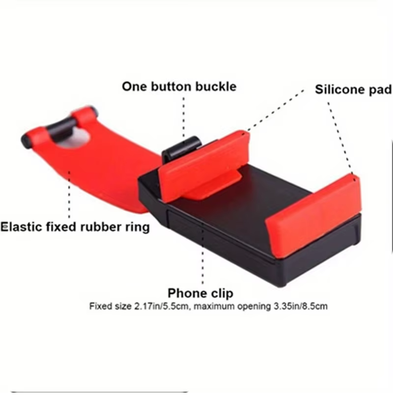 Car Steering Wheel Phone Mount, Black/Red