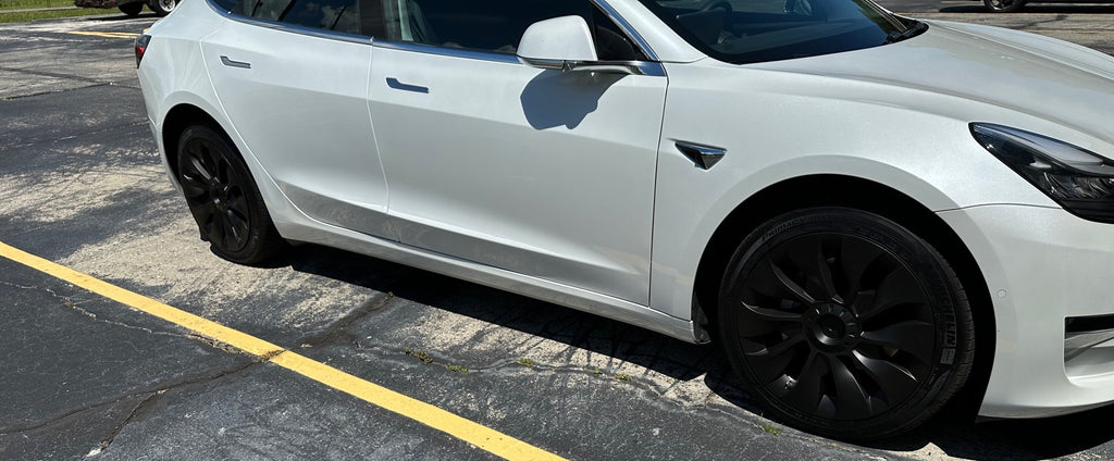 Tesla Model 3 Uberturbine Wheel Covers, 18-Inch, Matte Black, Set of 4, 2017-2023