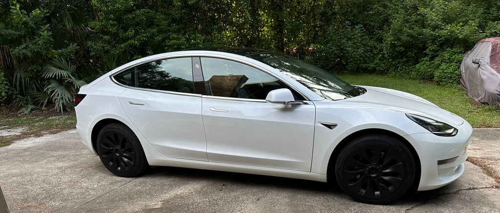 Tesla Model 3 Uberturbine Wheel Covers, 18-Inch, Matte Black, Set of 4, 2017-2023