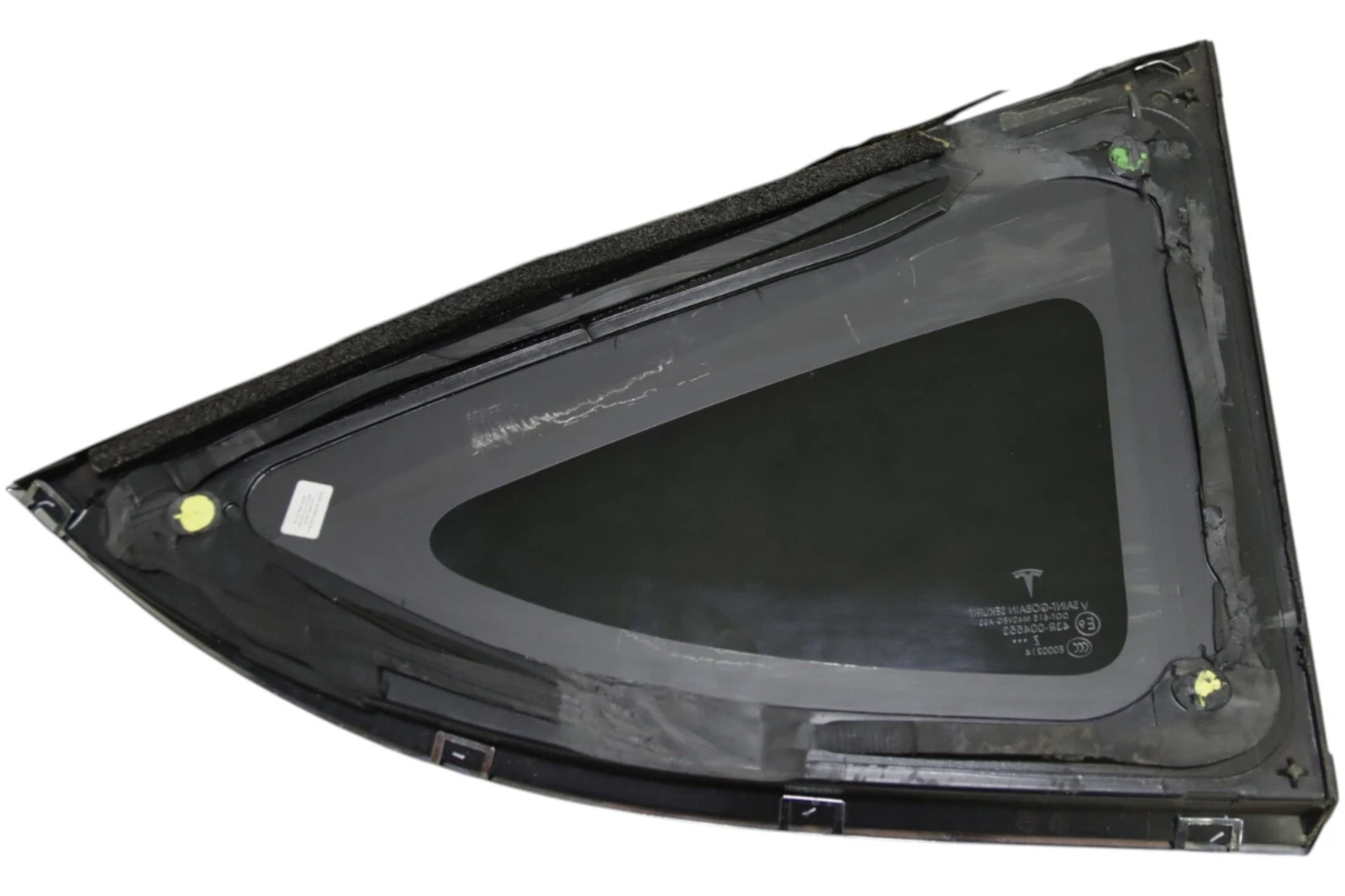 Tesla Model X Rear Quarter Window Glass Assembly, Left, USED, 2016-2020