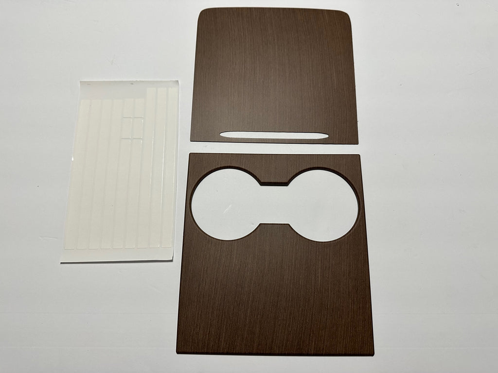 Tesla Model 3, Y Woodgrain Center Console Cover, ABS, Metal, 2021-2023