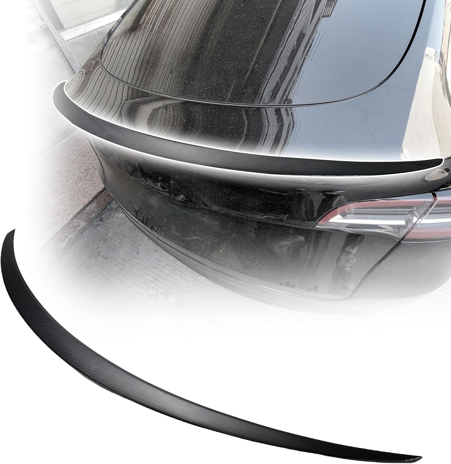 Tesla Model Y Performance Look Rear Spoiler, ABS, Matte Carbon Fiber, 2020-2024