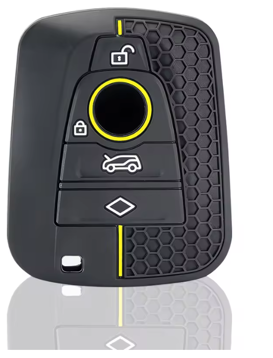 BMW I3 Silicone Key Fob Case, Black / Yellow, 2014-2021