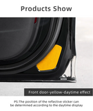 Tesla Model 3 Door Reflective Warning Stickers, Yellow, 2017-2024