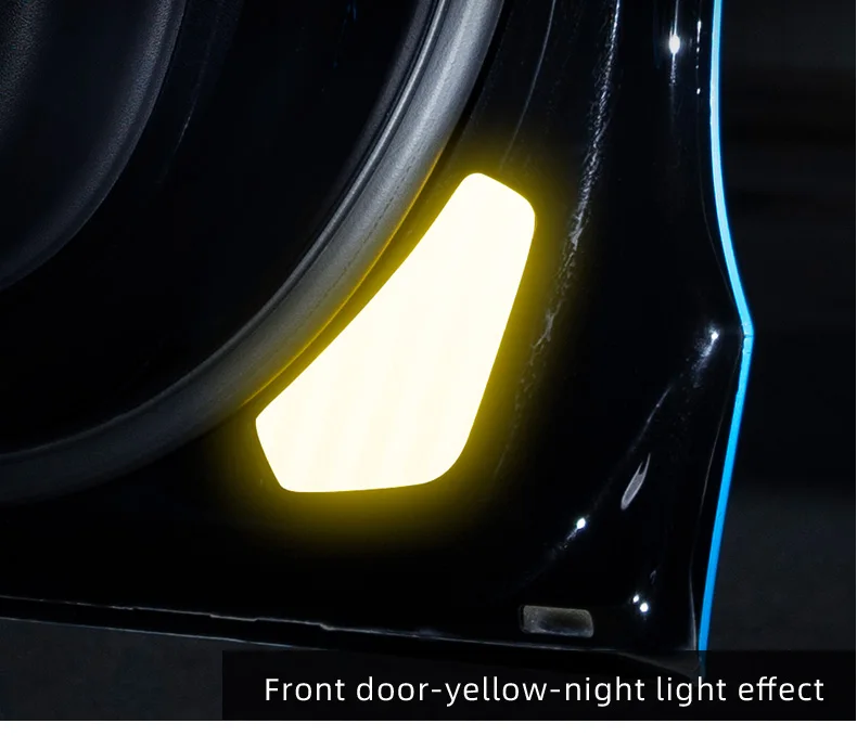 Tesla Model Y Door Reflective Warning Stickers, Yellow, 2020-2024