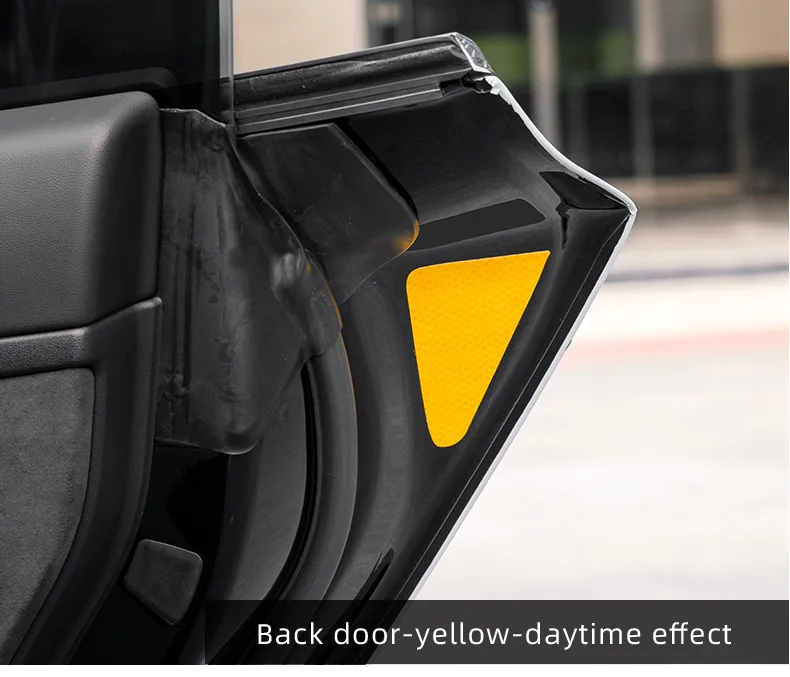 Tesla Model Y Door Reflective Warning Stickers, Yellow, 2020-2024