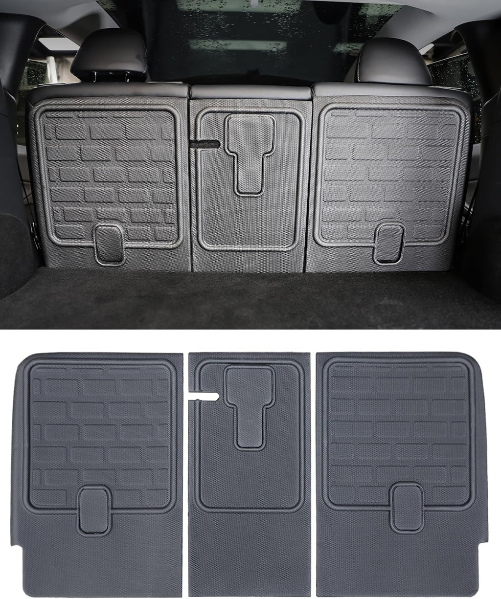 Tesla Model Y 3D Rear 2nd Row Seatback Protectors, Anti-Kick, XPE Brick Style, 2020-2024