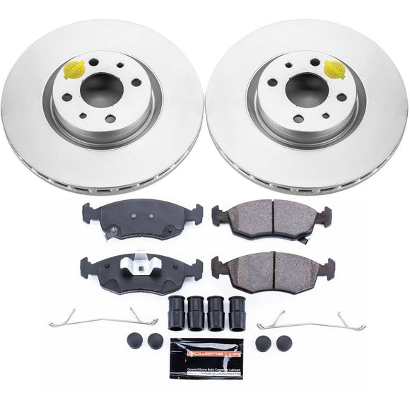 Fiat 500E PowerStop Z23 Geomet High Carbon Front Rotor and Carbon Fiber Pad Kit, 2013-2019