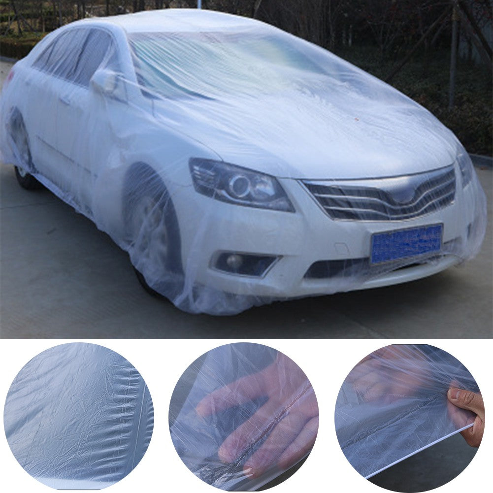 Clear Plastic Car Cover 22' x 12' Temporary Disposable