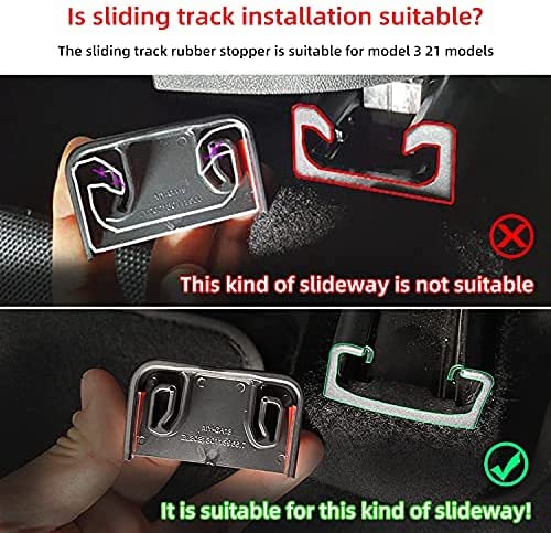 Tesla Model 3, Y Anti-Kick Soft Rubber Plugs For Rear Seat Track Slide Rails, 2021
