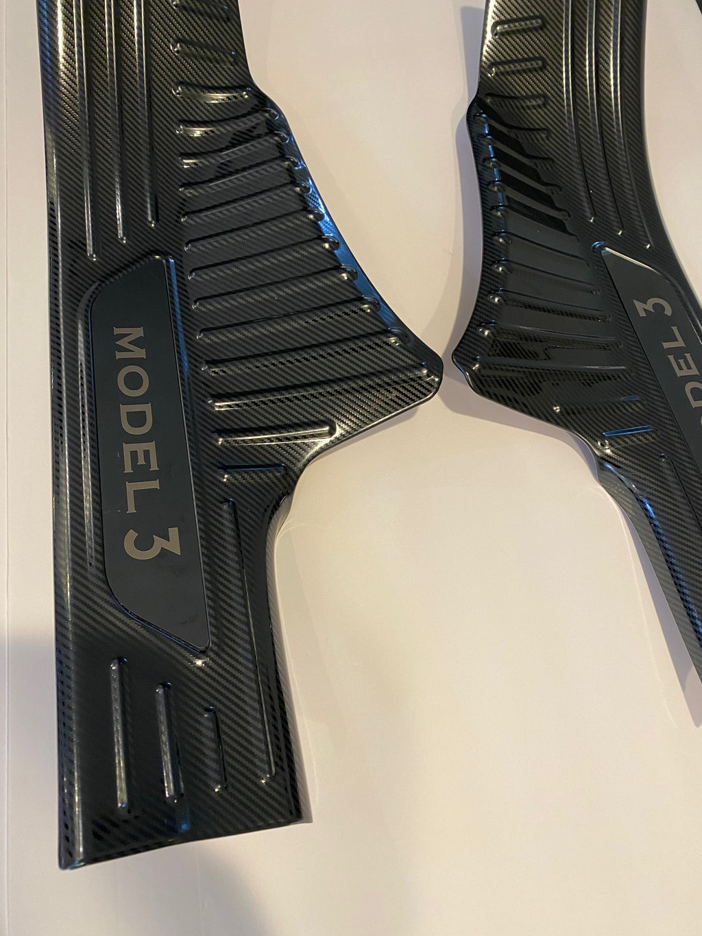 Tesla Model 3 Inner Sill Protection Kit, Stainless Steel Carbon Fiber, 2017-2023