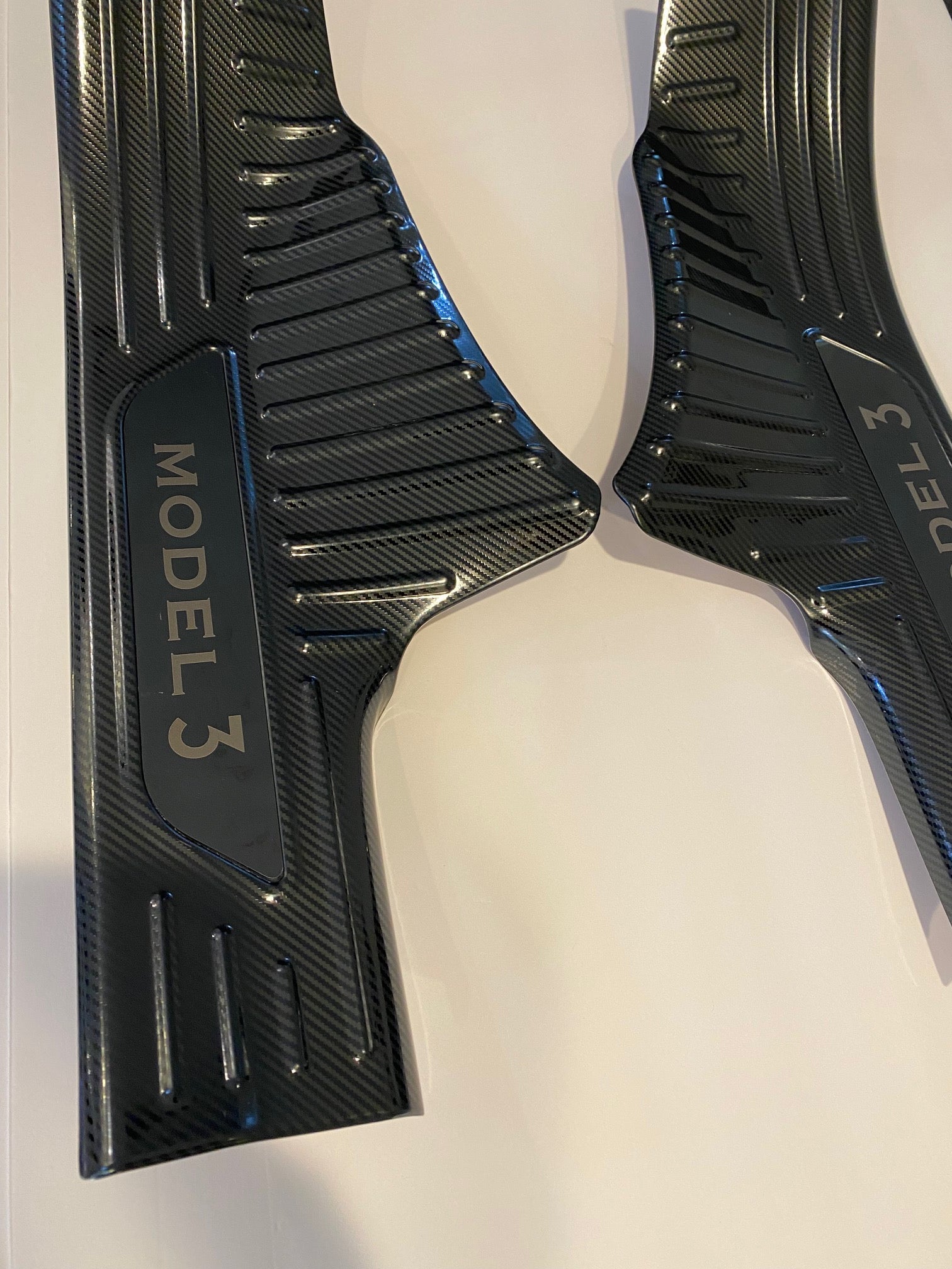 Tesla Model 3 Inner Sill Protection Kit, Stainless Steel Carbon Fiber, 2017-2023