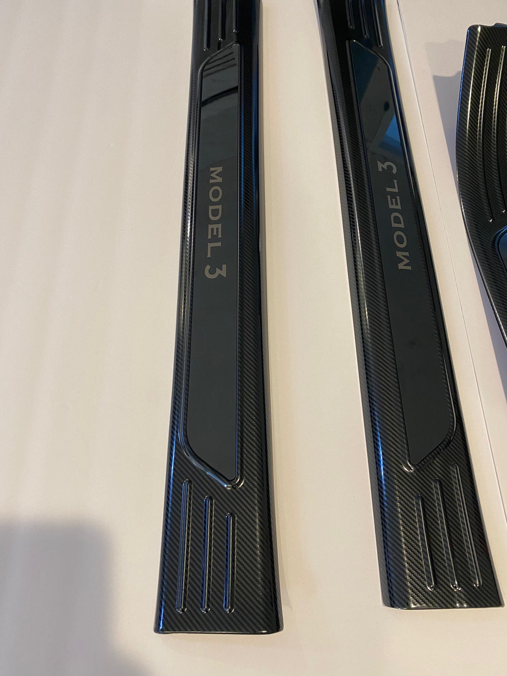Tesla Model 3 Inner Sill Protection Kit, Stainless Steel Carbon Fiber, 2017-2023