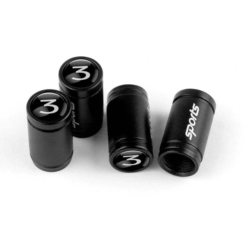 Tesla Model 3, Aluminum Black Valve Stem Caps, 2017-2024