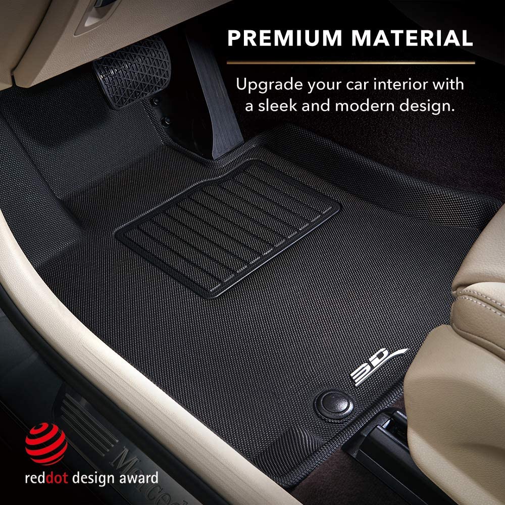 Tesla Model S Front & Rear Floor Mats, 3D MAXpider Kagu 1st & 2ndRow Floor Mat, Black, 2012-2014