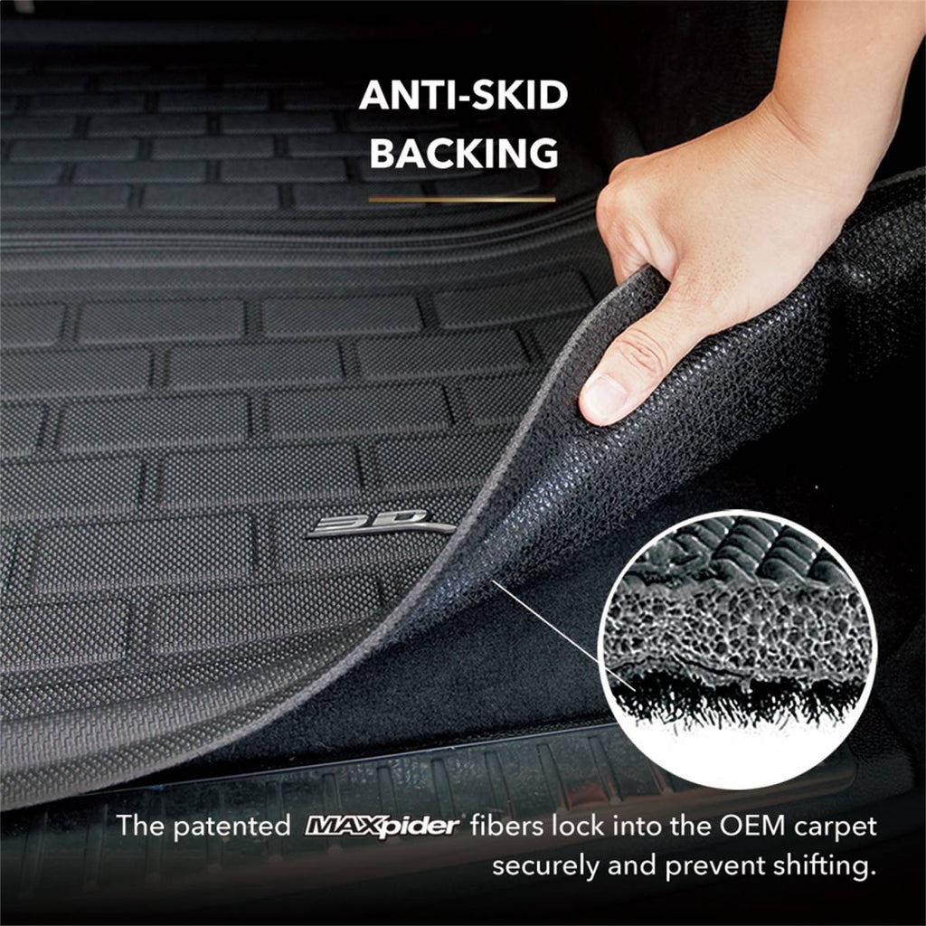 Tesla Model 3 3D MAXpider Rear Lower Kagu Cargo Liner, Black, 2018-2021