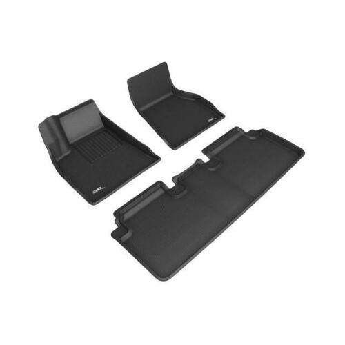 Tesla Model S Front & Rear Floor Mats, 3D MAXpider Kagu 1st & 2nd Row Floor Mats, Black, 2015-2019