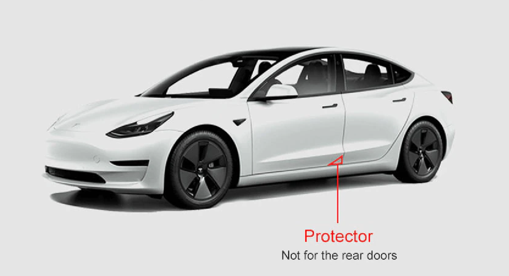 Tesla Model 3 Front Door Edge Corner Guards, Silicone, 2017-2023