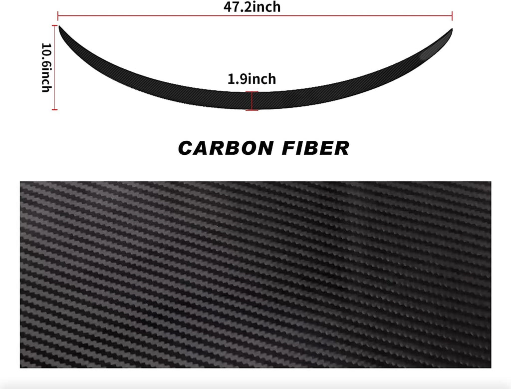 Tesla Model 3 Performance Rear Spoiler, ABS, Matte Carbon Fiber, 2017-2023