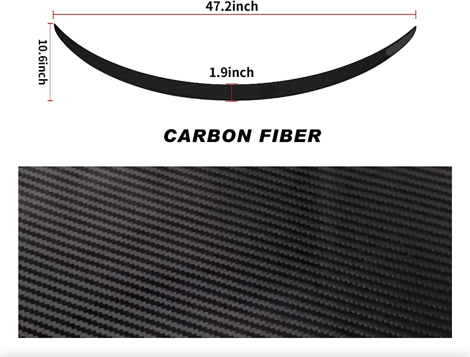 Tesla Model 3 Performance Rear Spoiler, ABS, Matte Carbon Fiber, 2017-2023
