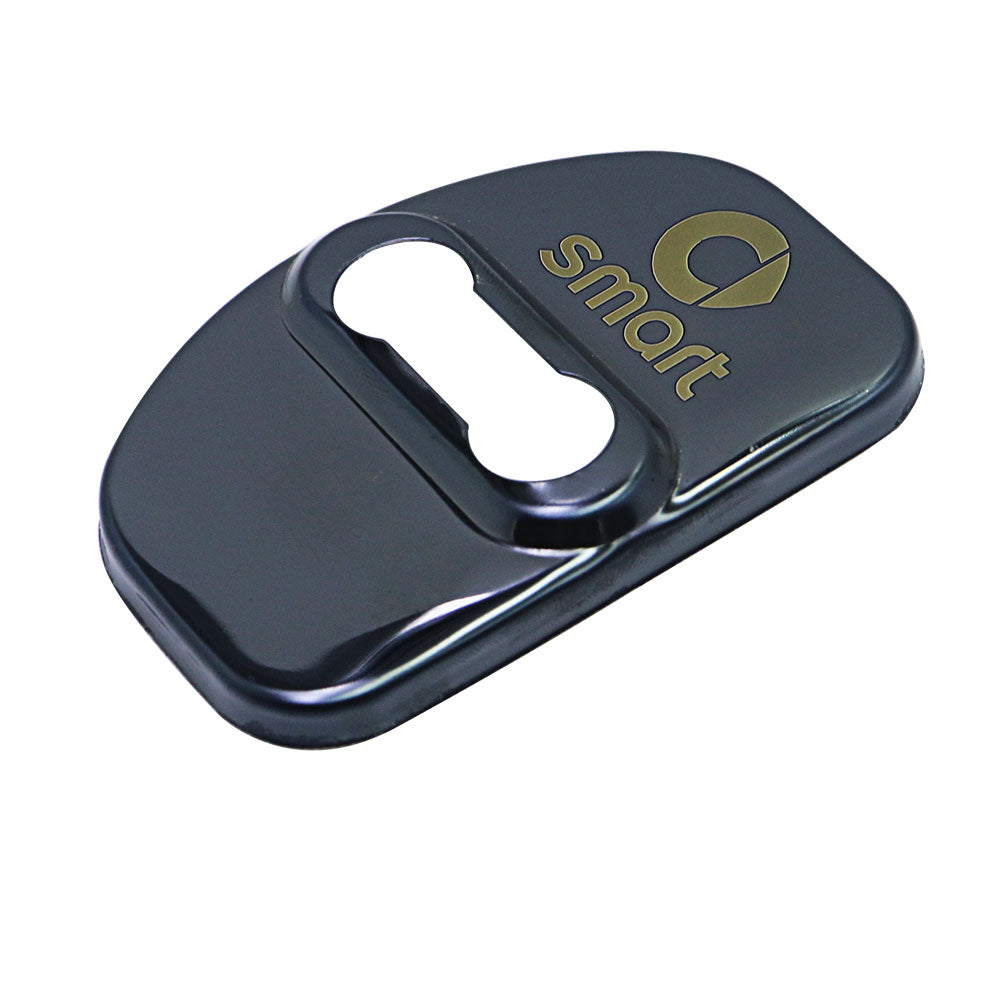 Smart Car Fortwo, 453, Door Latch Covers, Black Stainless Steel, 2pc Set