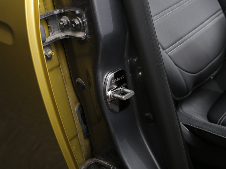 Smart Car Fortwo, 453, Door Latch Covers, Black Stainless Steel, 2pc Set