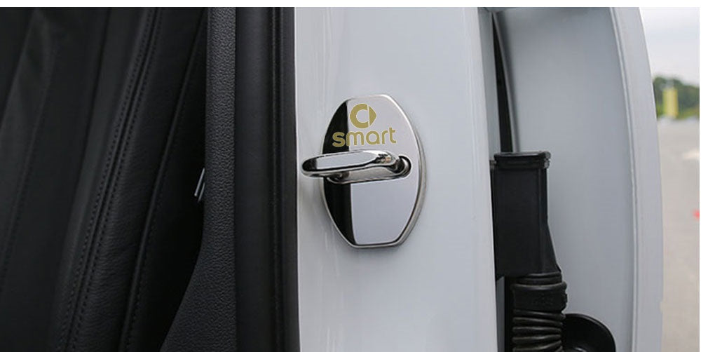 Smart Car Fortwo, 453, Door Latch Covers, Polished Stainless Steel, 2pc Set