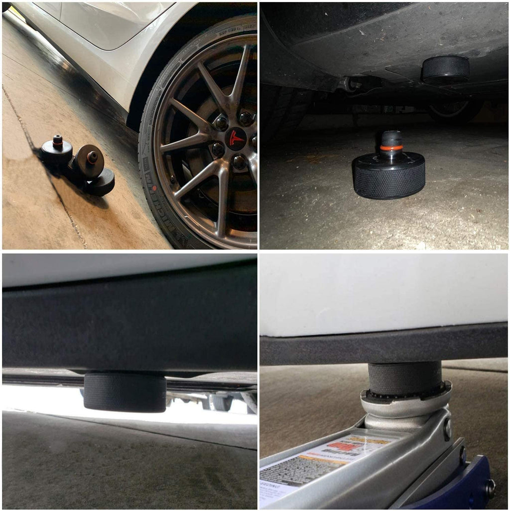 Tesla Model S, 3, X, Y Jack Lifting Pad Pucks Adapter Set, Improved Design, W/ Case, (4) Piece Set