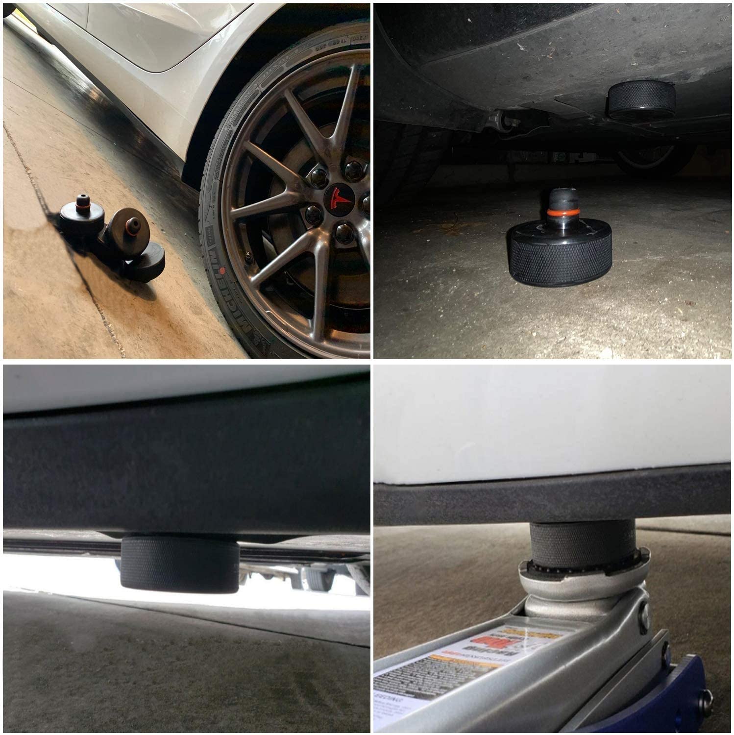 Tesla Model S, 3, X, Y Jack Lifting Pad Pucks Adapter Set, Improved Design, W/ Case, (4) Piece Set