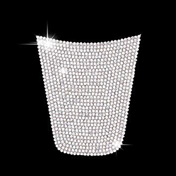 Tesla Model 3, Y, Lower Steering Wheel Emblem Sticker Silver Crystal Bling