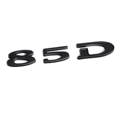 Tesla Model S Matte Black 85D Letter Emblem, 3D Metal