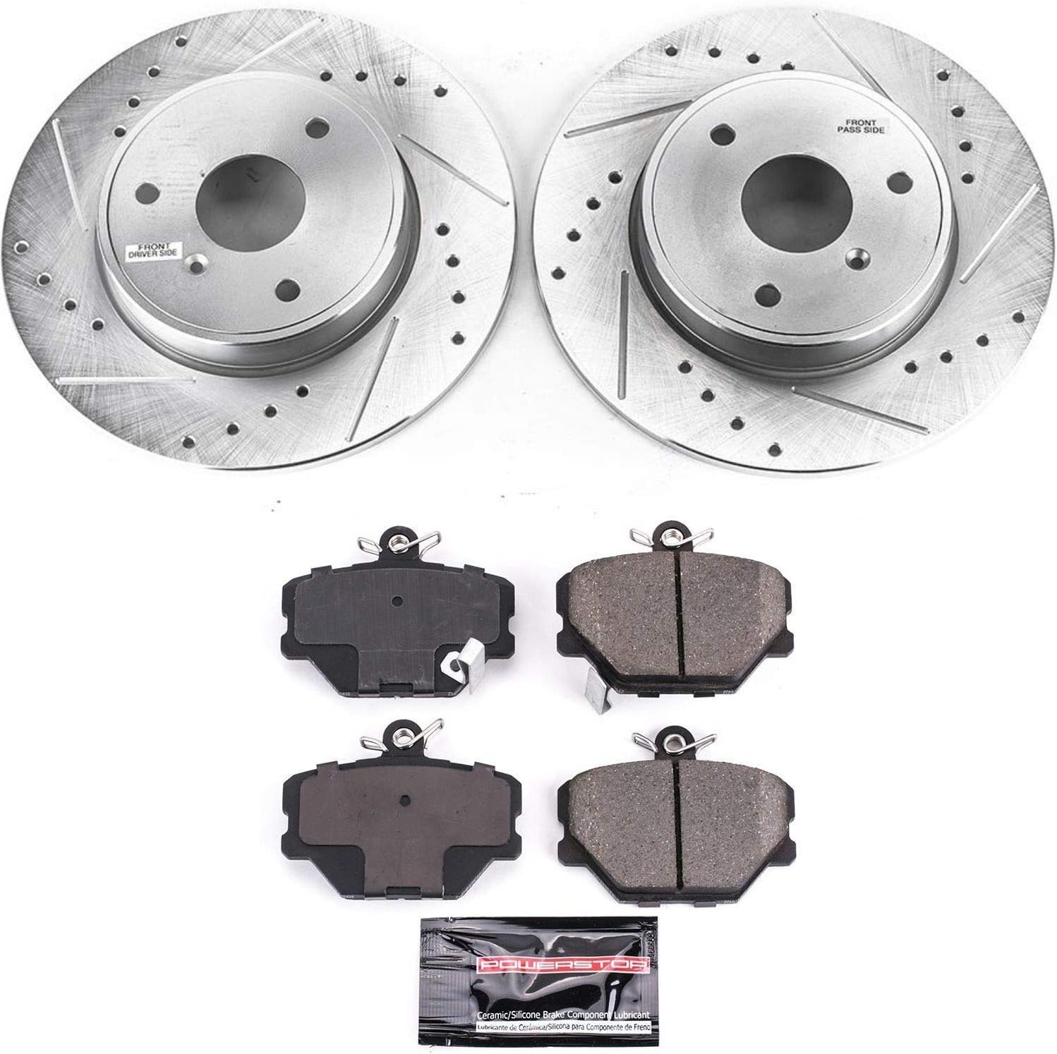 Smart Car Fortwo Power Stop Front Z23 Evolution Sport Brake Kit, Drilled & Slotted, 2008-2016
