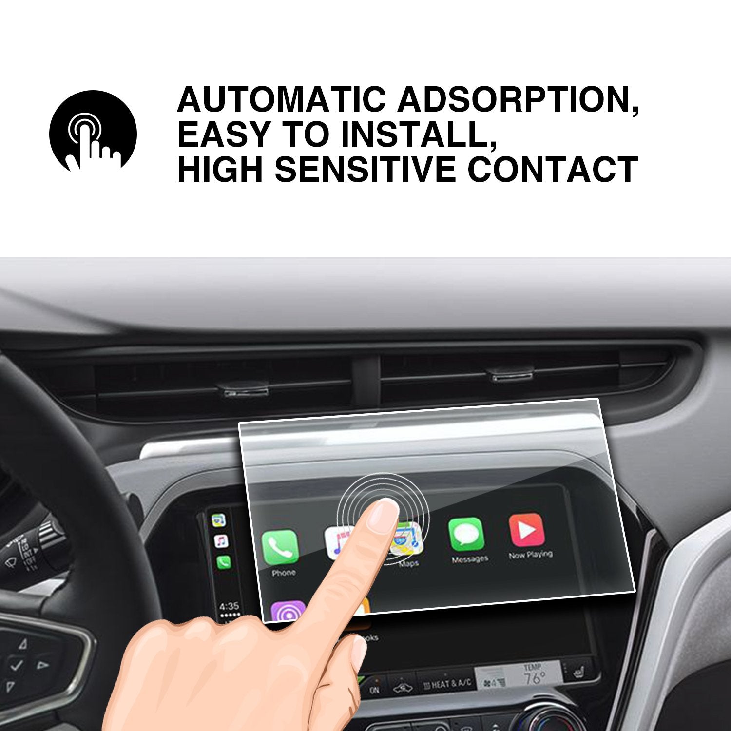 Chevy Bolt EV Screen Protector Center Touch Navigation Tempered Screen Protector, 2017-2023