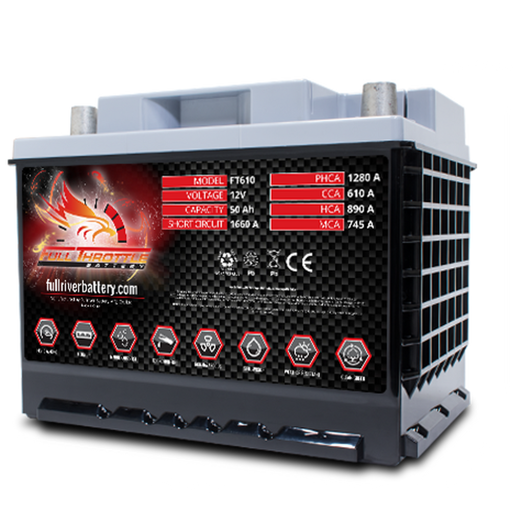 Fiat 500E 12 Volt Battery, Full Throttle FT610-47, 2013-2019