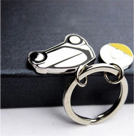 Smart Car Fortwo Stainless Steel Keychain with Key Ring, Double Sided
