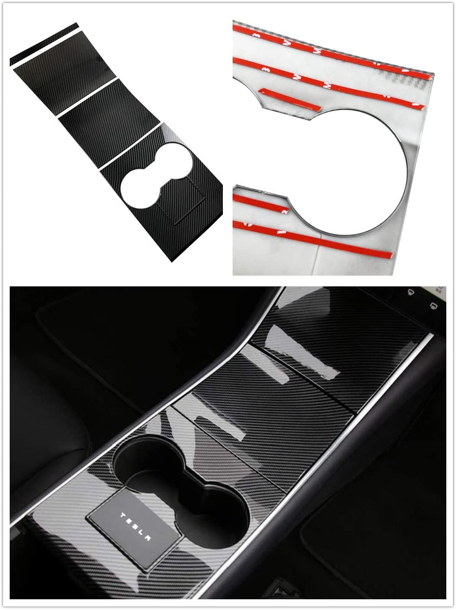 Tesla Model 3, Y Matte Carbon Fiber ABS Center Console Cover Kit, 2017-2020
