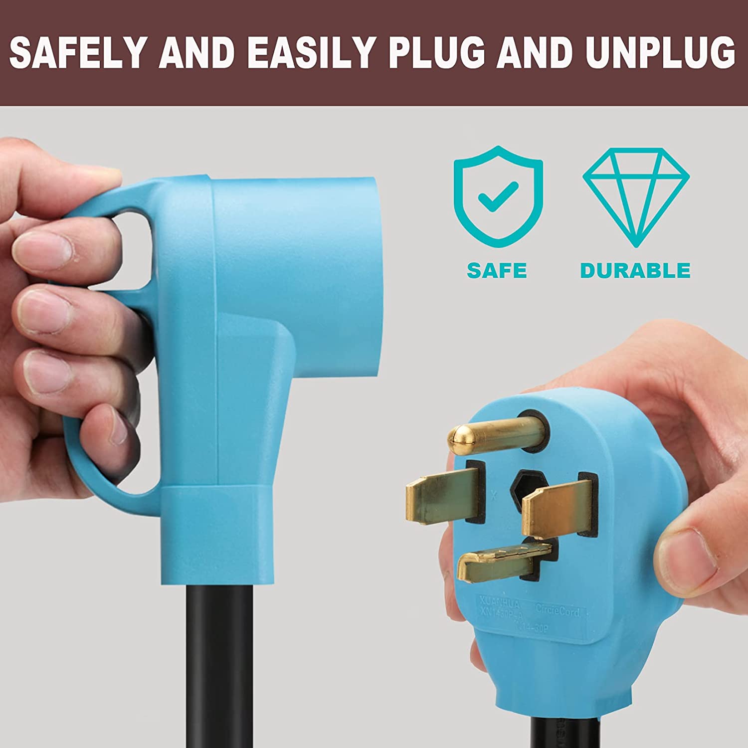 Tesla Model S, 3, X, Y, Cybertruck NEMA 14-30P to 14-50R EV Charger Adapter Cord, 30 Amp Dryer to 50 Amp EV for Level 2 Charging