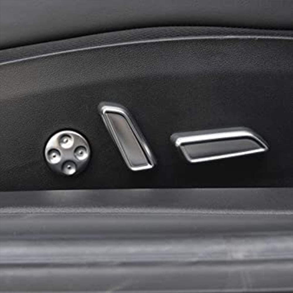 Tesla Model 3, Y, Seat Adjustment Switch Button Cover Set, Aluminum Alloy Silver