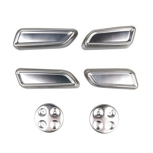 Tesla Model 3, Y, Seat Adjustment Switch Button Cover Set, Aluminum Alloy Silver