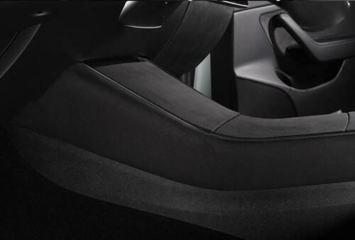 Tesla Model 3, Y Alcantara Dark Grey Suede ABS Center Console Cover Kit, 2017-2020