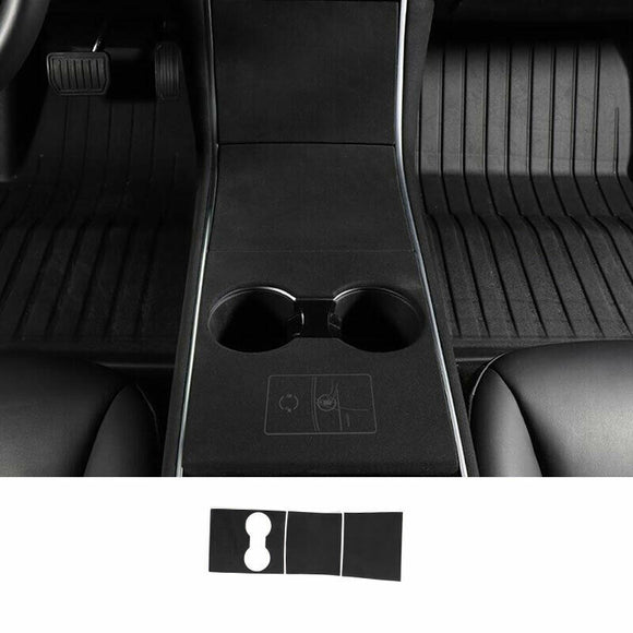 Tesla Model 3, Y Alcantara Dark Grey Suede ABS Center Console Cover Kit, 2017-2020