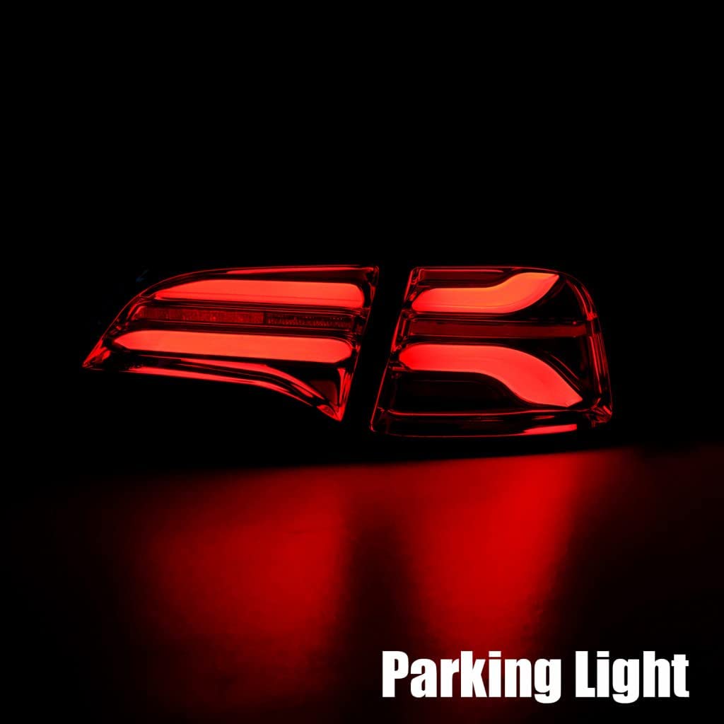 Tesla Model Y AlphaRex PRO-Series LED Taillights Red Smoke w/Seq Sig, 2020-2022