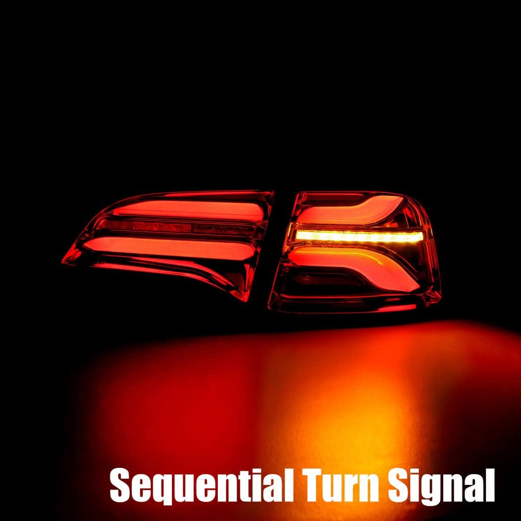 Tesla Model Y AlphaRex PRO-Series LED Taillights Red Smoke w/Seq Sig, 2020-2022
