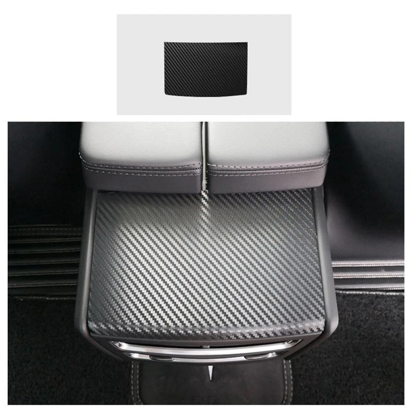 Tesla Model S Rear Armrest Box Plate Armrest Panel Trim Cover Decal, 2012-2021