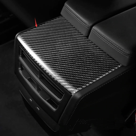 Tesla Model X Rear Armrest Box Plate Armrest Panel Trim Cover Decal, 2015-2021